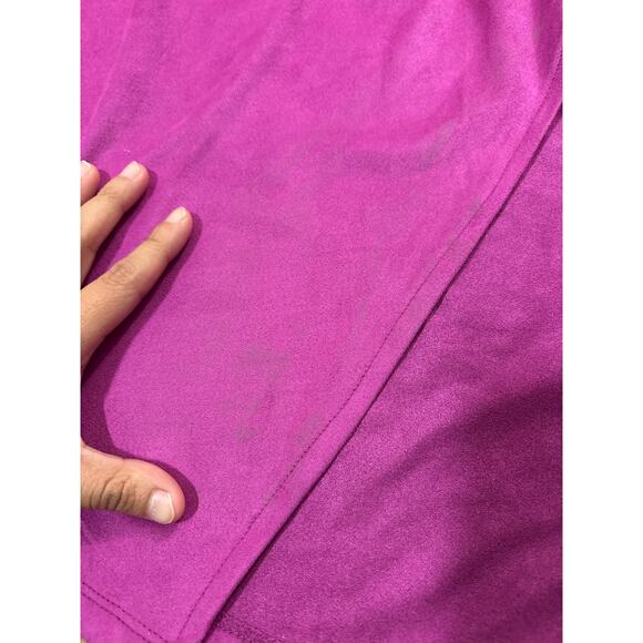 Lucy in the Sky Womens Medium Suede Draped Lace Maxi Dress Magenta Party Club - Picture 8 of 13